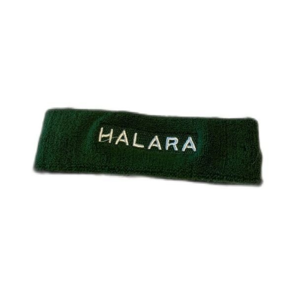 Halara Hair Accessories Headband Green Stretchy White Logo Sweat Band One Size